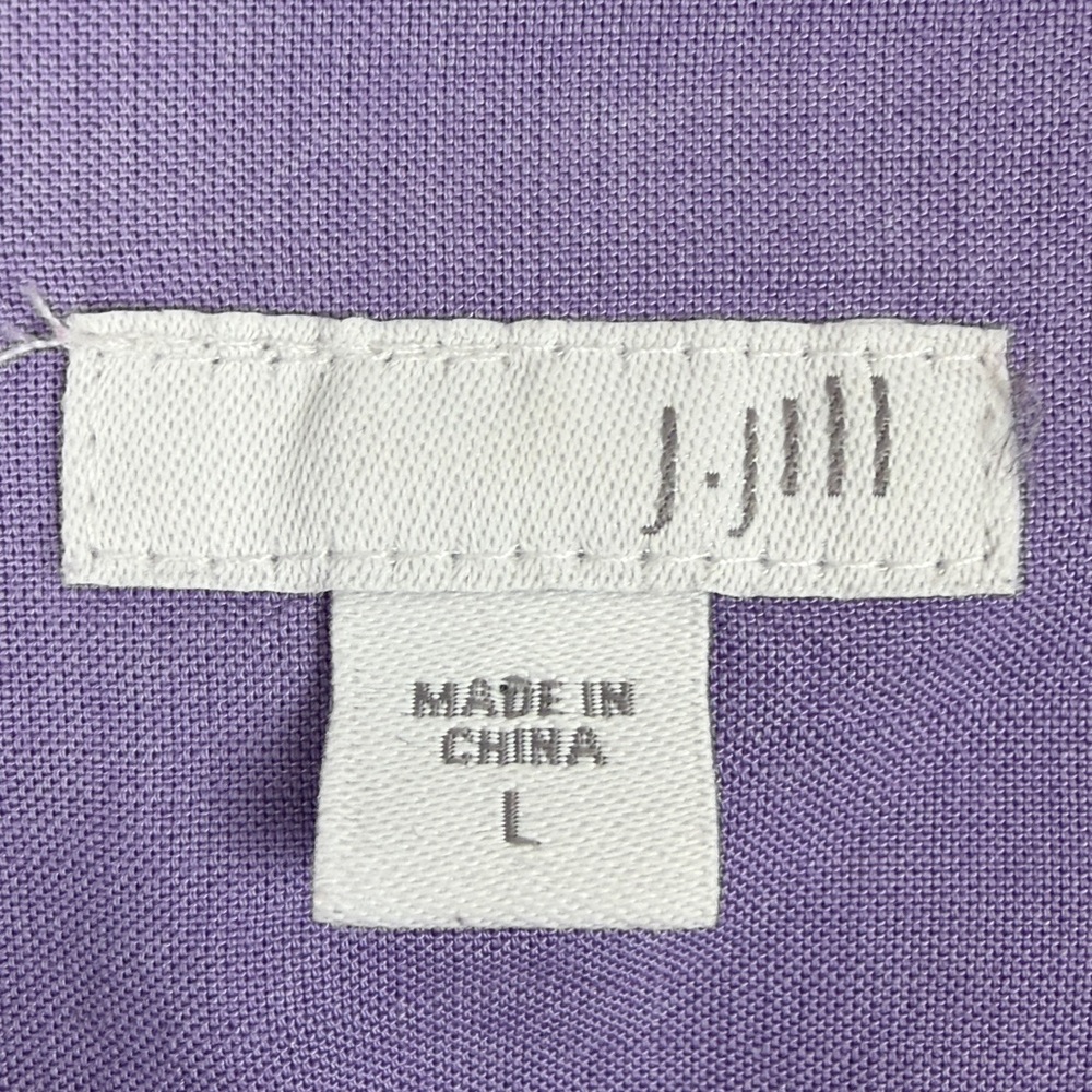 J. Jill Classic Button-Down Long Sleeve Tunic Shirt 100% Tencel Large Lavender - Picture 6 of 12
